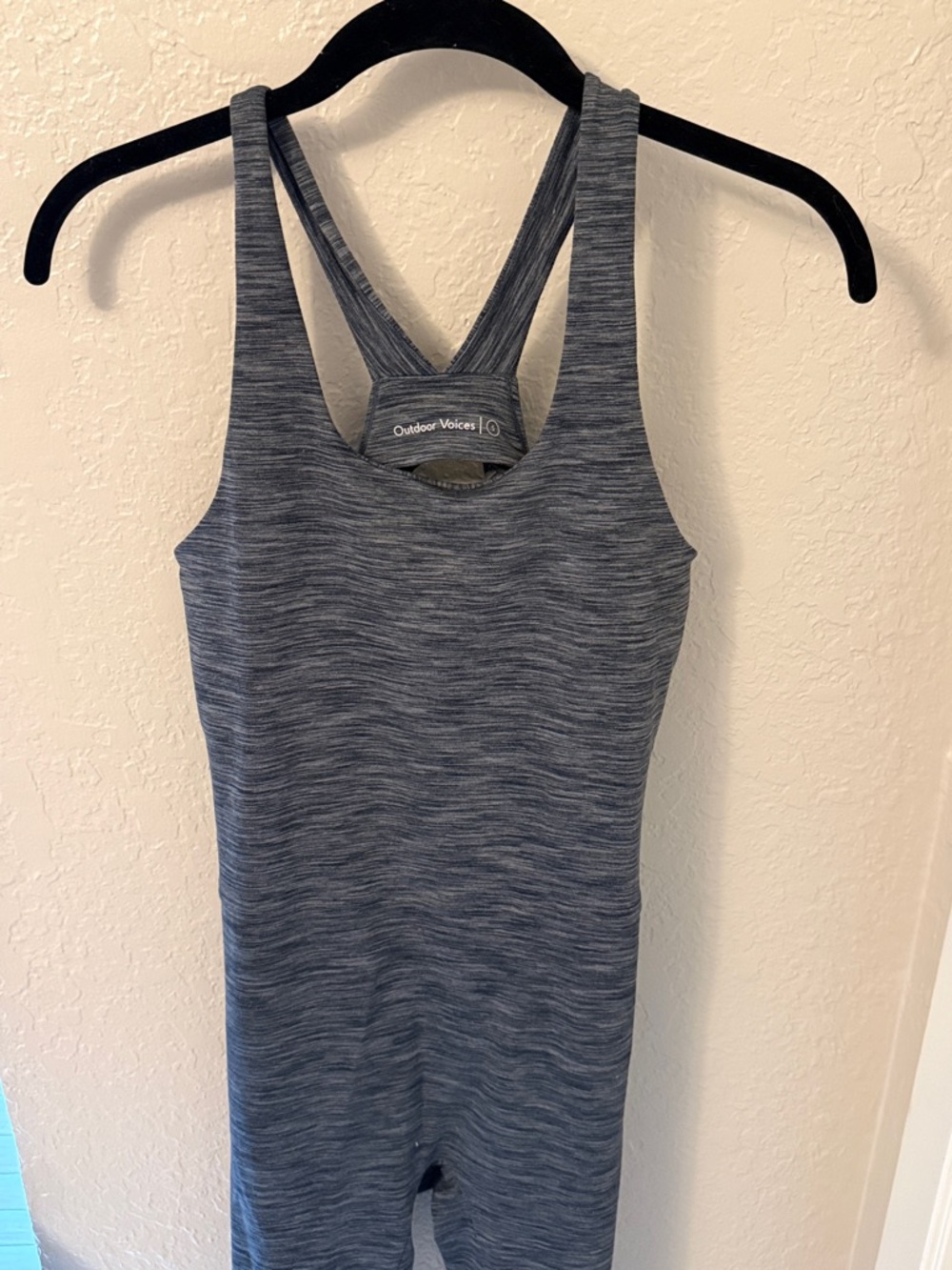 Outdoor Voices Heathered Charcoal Gray Racerback Unitard